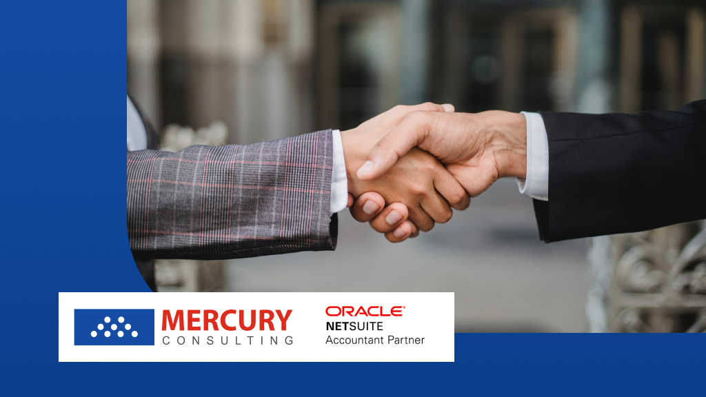 Picture of a hand shake along side Mercury's NetSuite Accounting Partner logo.